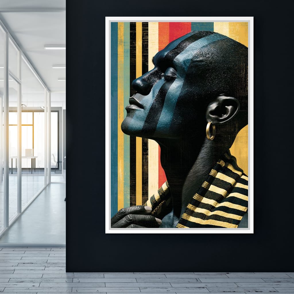 Pan Africa Colours Silhouette Canvas Wall Art