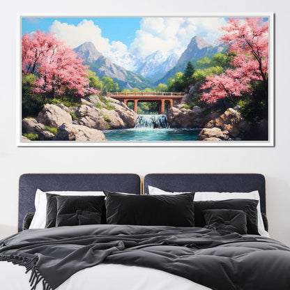 Bridge Over Tranquil Waters Canvas Wall Art