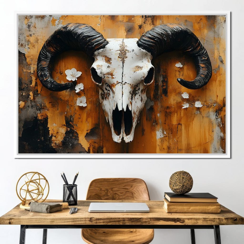 Horned Essence Rustic Elegance Canvas Wall Art