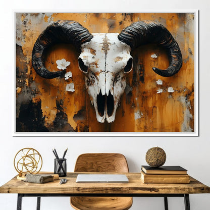 Horned Essence Rustic Elegance Canvas Wall Art