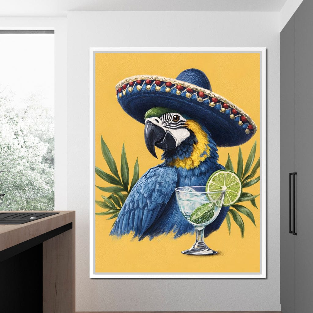 Parrot Margarita Fiesta Tropical Canvas Wall Art