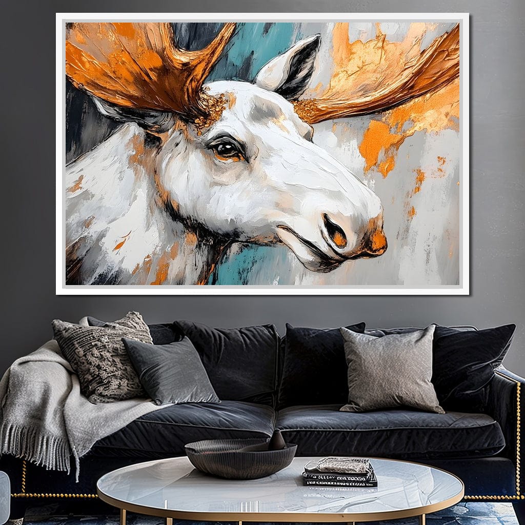 Moose Wilderness Strokes Canvas Wall Art