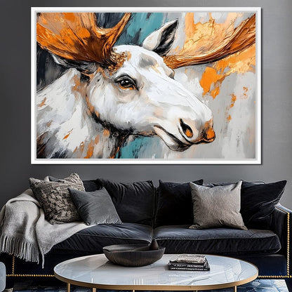 Moose Wilderness Strokes Canvas Wall Art