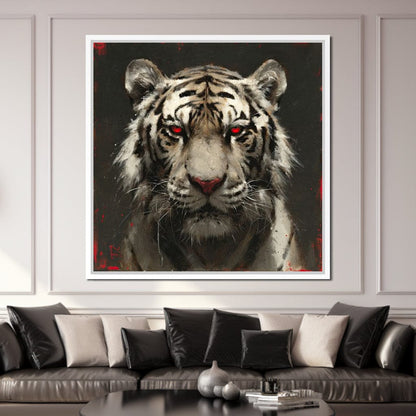 Tiger Red Gaze Canvas Wall Art