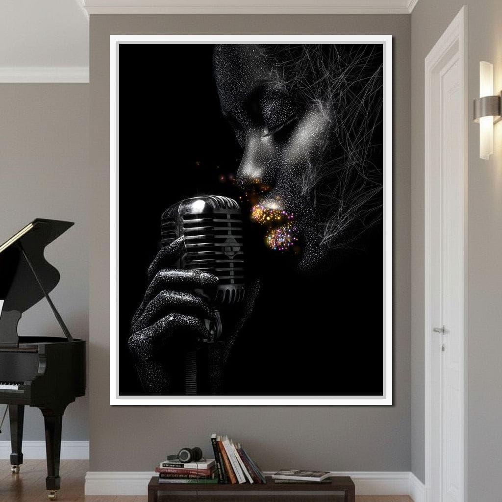 Stardust Singer Noir Portrait Canvas Wall Art