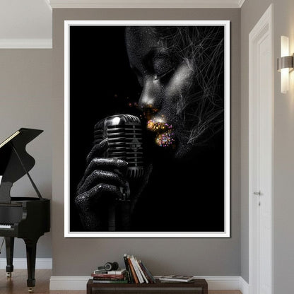 Stardust Singer Noir Portrait Canvas Wall Art