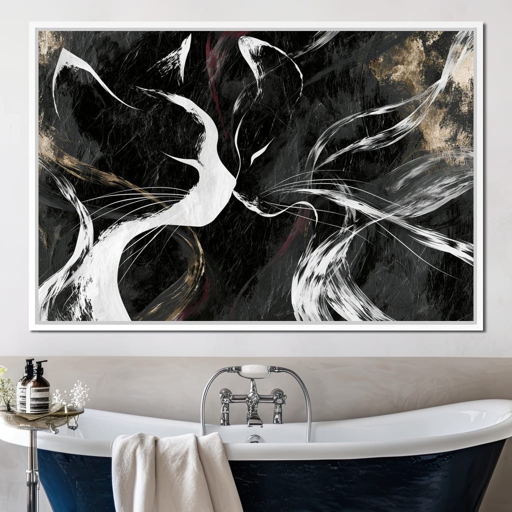 Gentle Souls Touching Their Cold Noses Canvas Wall Art