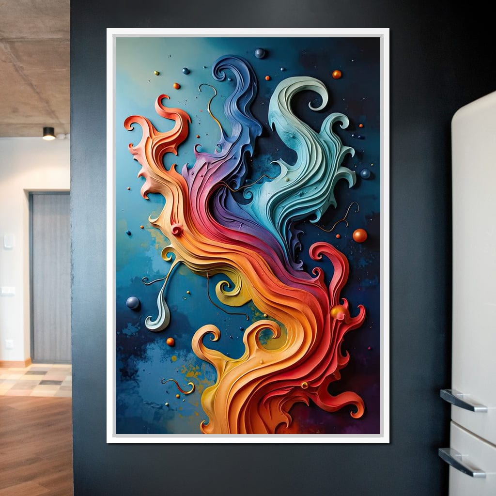 Flowing Rainbow Abstract Canvas Wall Art