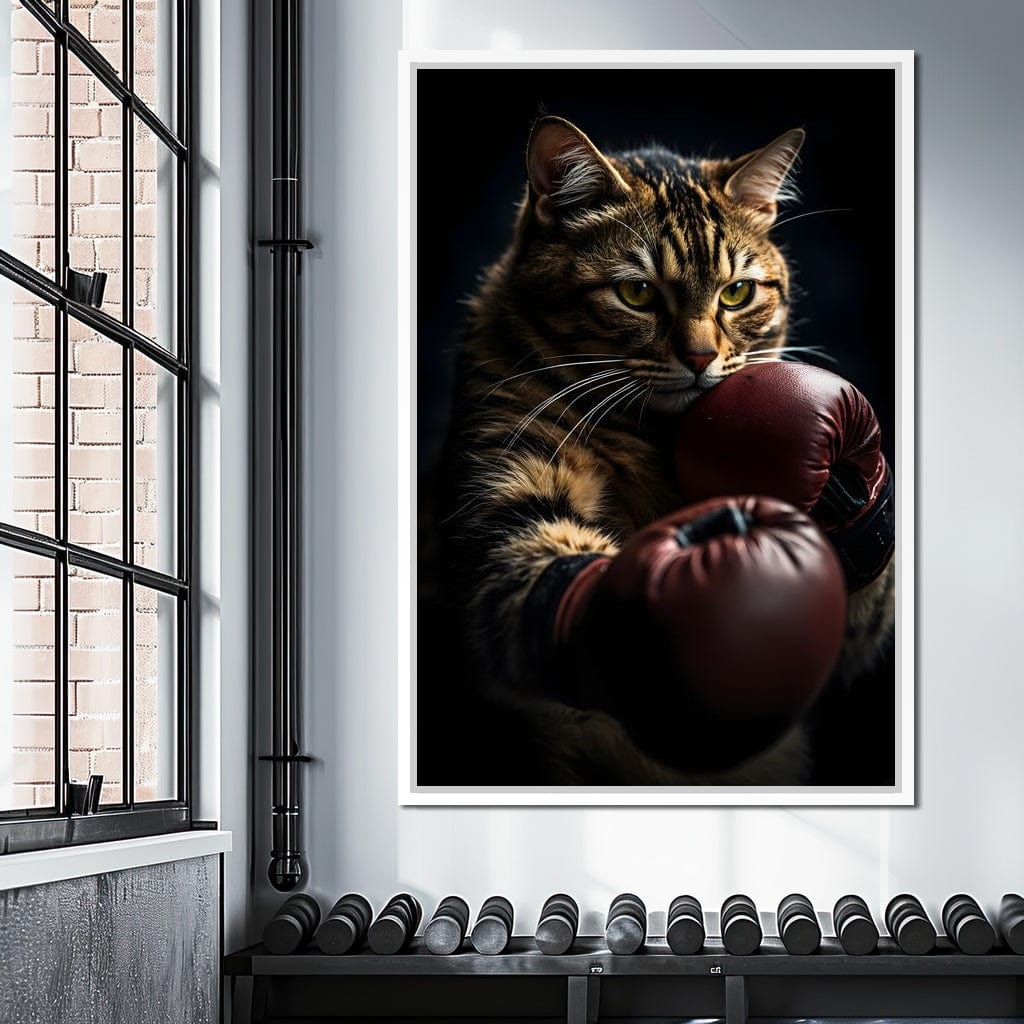 Cat Pugilist Canvas Wall Art