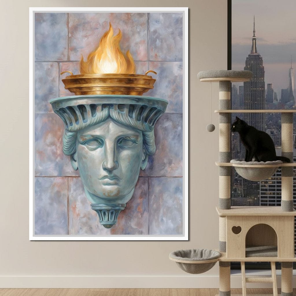 Liberty Torch Flame Portrait Canvas Wall Art