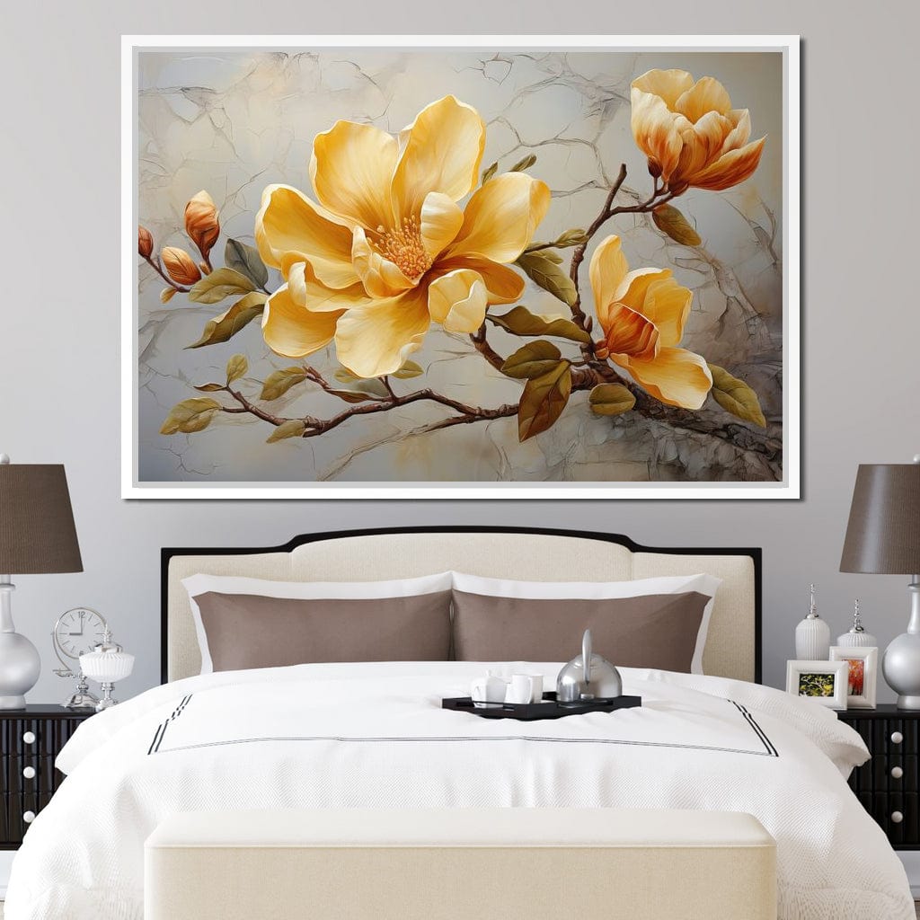Yellow Magnolia Tree 3 Canvas Wall Art