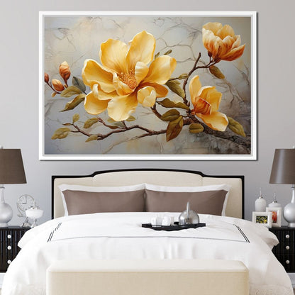 Yellow Magnolia Tree 3 Canvas Wall Art