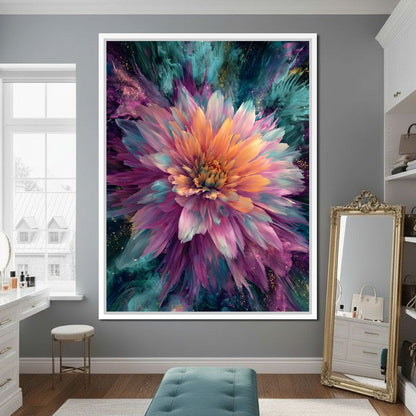 Galactic Petal Burst Canvas Wall Art