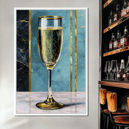 Gilded Champagne Elegance Canvas Wall Art