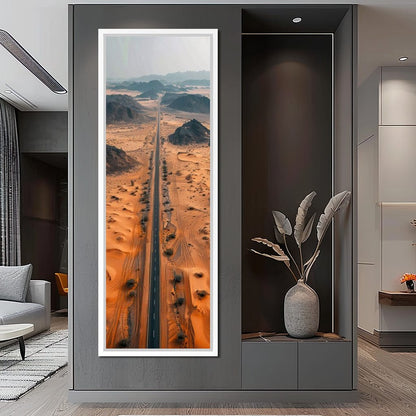 Desert Highway Serenity Canvas Wall Art