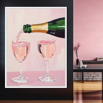 I Only Drink Champagne Canvas Wall Art