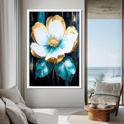 Golden Bloom Elegance Canvas Wall Art