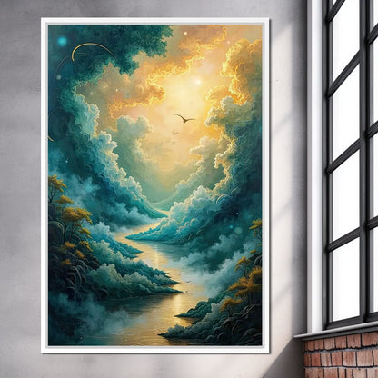 Golden Path Through Dreams Canvas Wall Art
