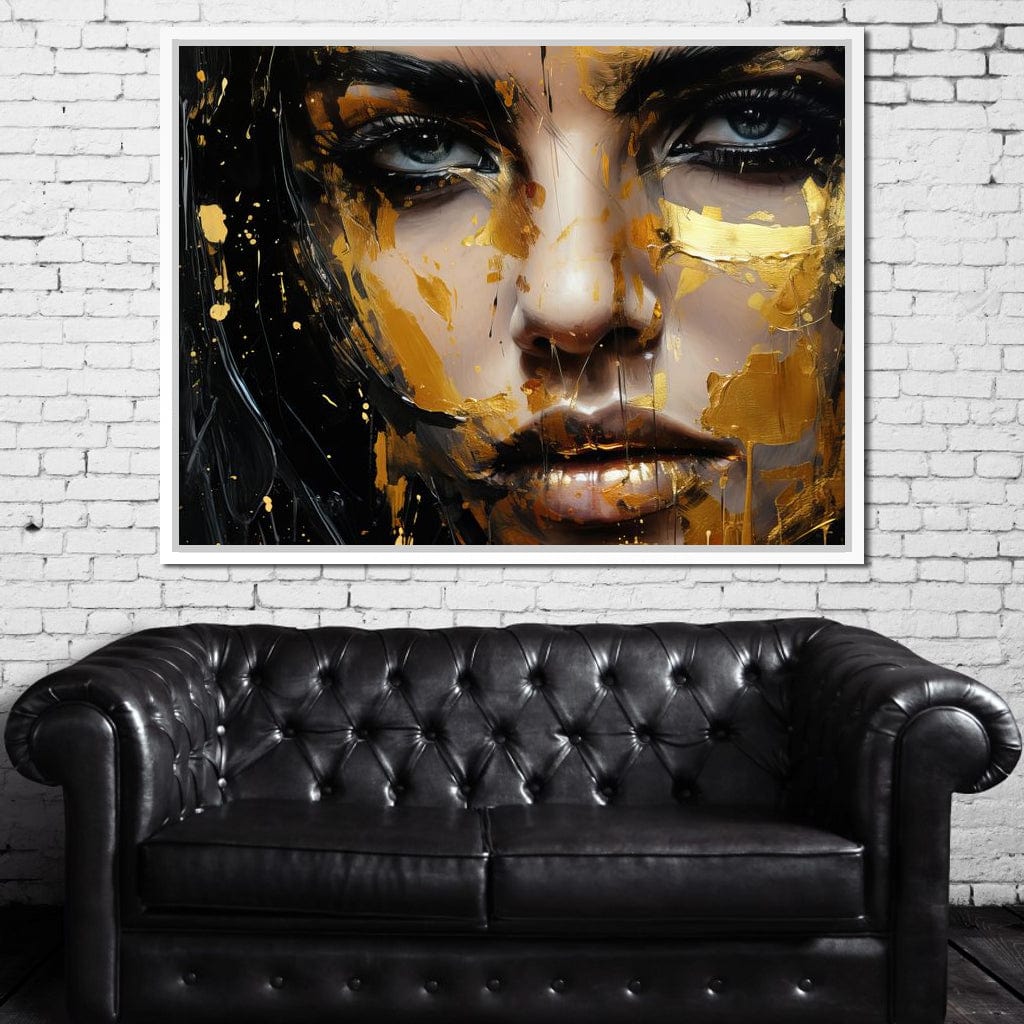 Black Gold Urban Graffiti Canvas Wall Art