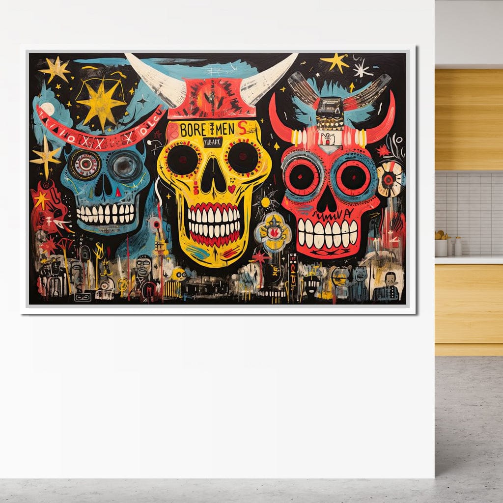 Tribal Skull Symphony Canvas Wall Art