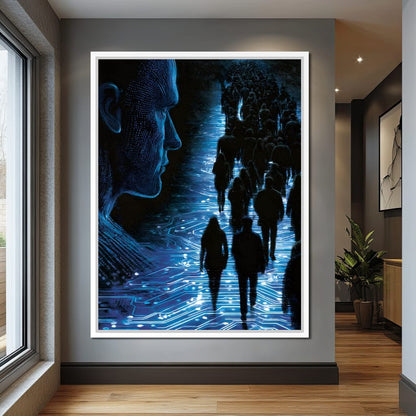 The Collective Walk of Digital Ghosts Canvas Wall Art