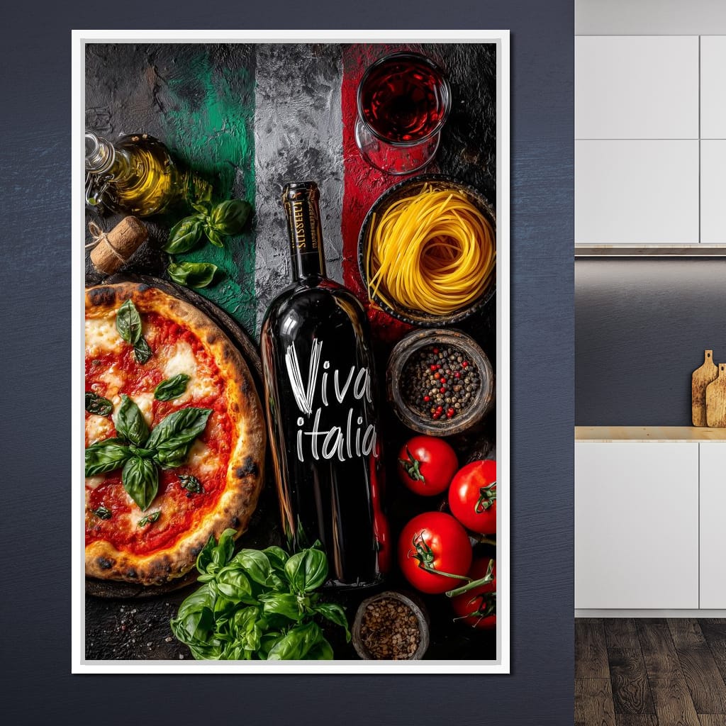 Italian Feast Still Life Canvas Wall Art