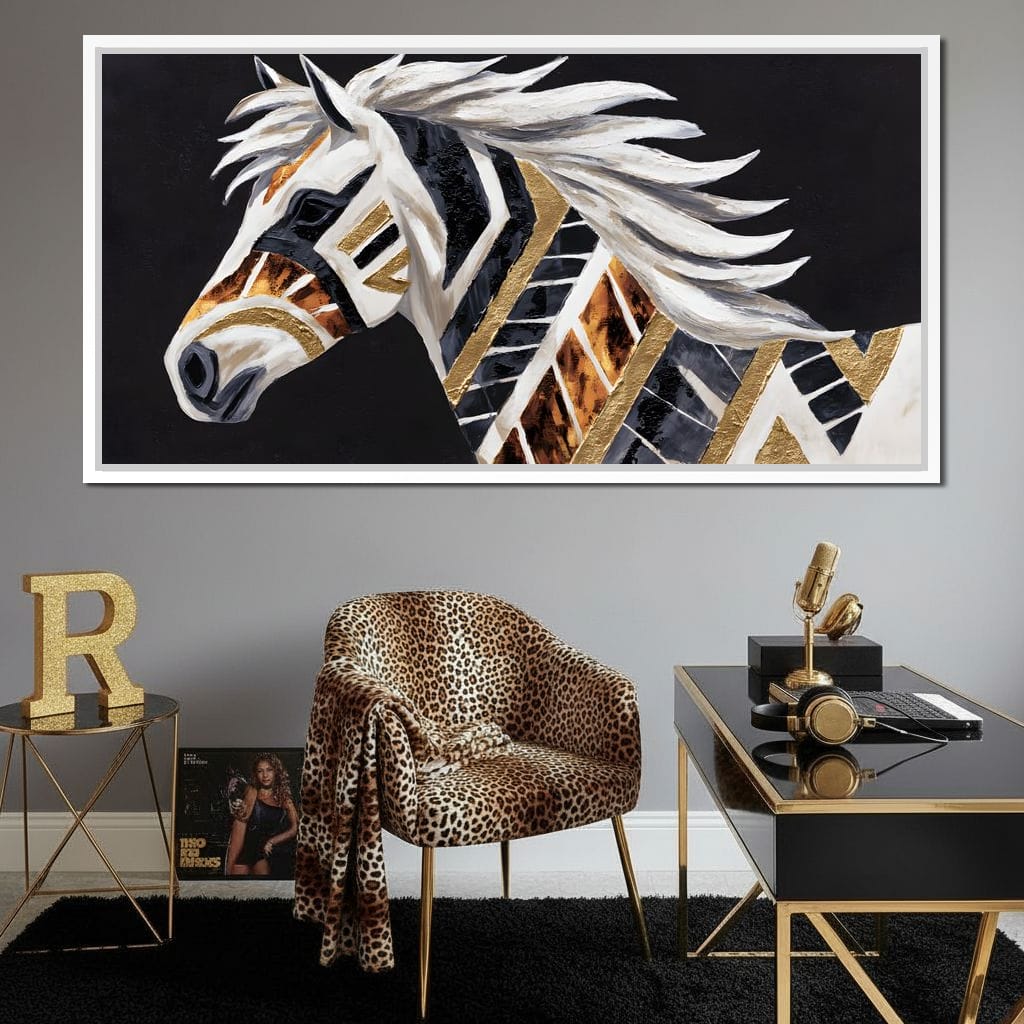 Majestic Mane in Motion Canvas Wall Art