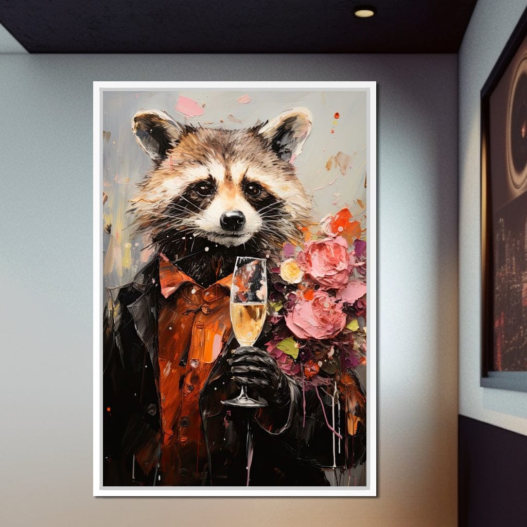 Raccoon's Toast Canvas Wall Art