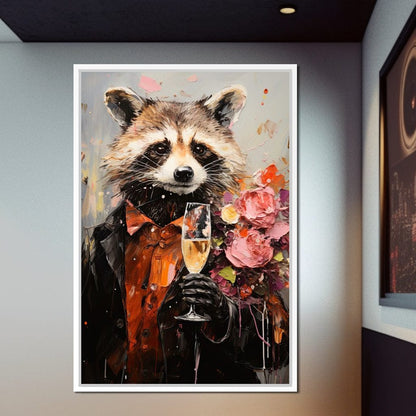 Raccoon's Toast Canvas Wall Art