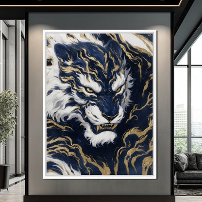 Majestic Midnight Gold Tiger Canvas Wall Art