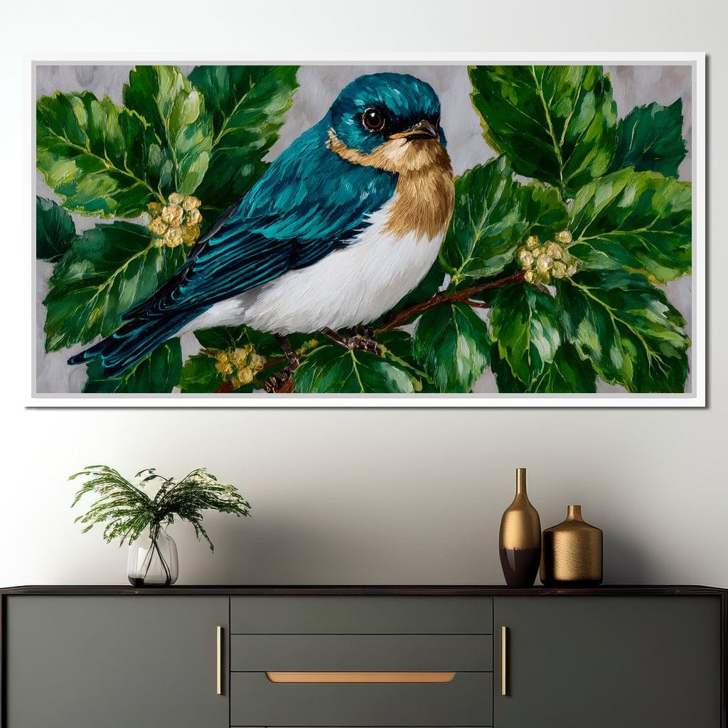 Emerald Wings Nature's Bird Canvas Wall Art