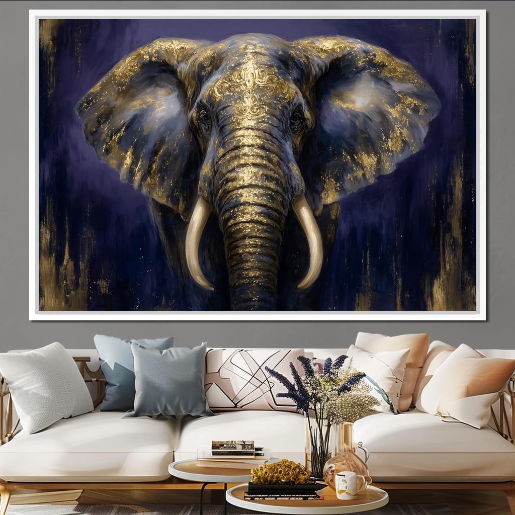 Regal Gold Elephant Majesty Canvas Wall Art