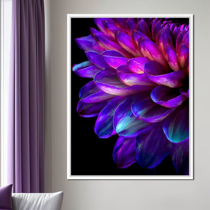 Electric Violet Petal Reverie Canvas Wall Art