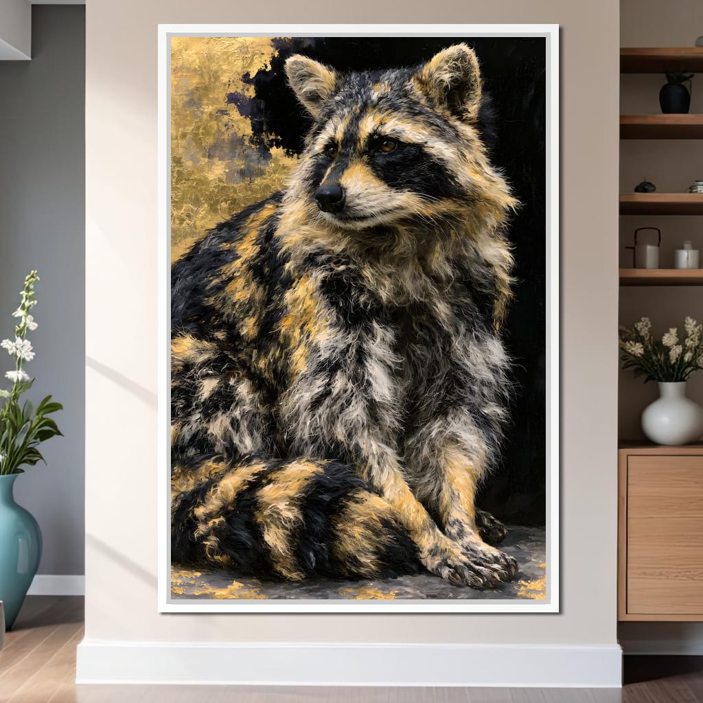Midnight Bandit of Gilded Shadows Canvas Wall Art
