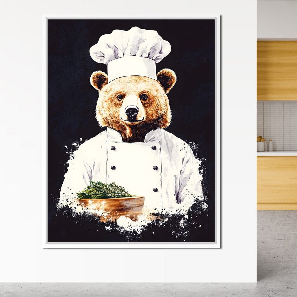 Chef Bear Culinary Delight Canvas Wall Art