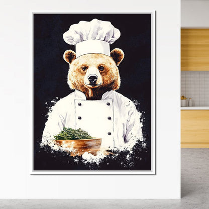 Chef Bear Culinary Delight Canvas Wall Art