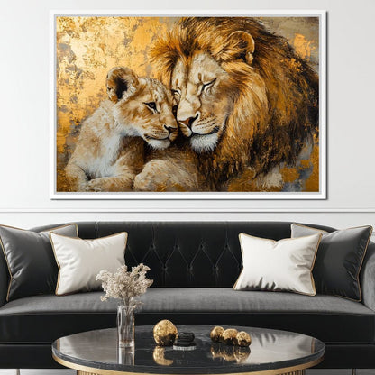 Golden Lions Canvas Wall Art