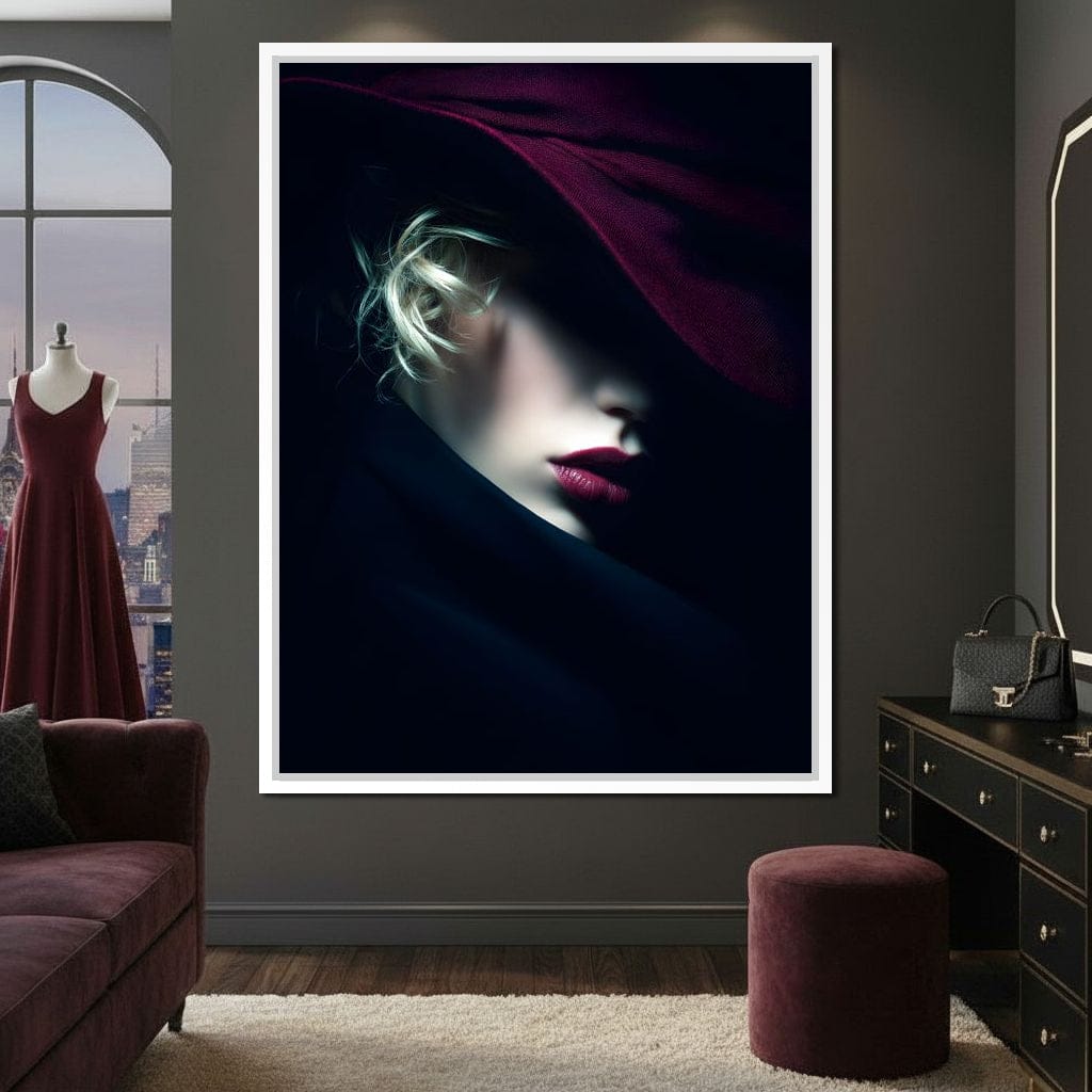 Noir Allure Under Silk Brim Canvas Wall Art