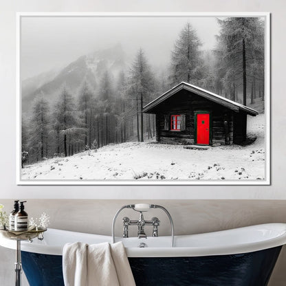 Cabin Solitude Winter Tale Canvas Wall Art