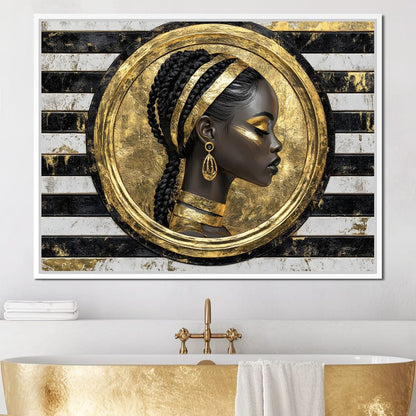 Golden Regal Afro Majesty Canvas Wall Art
