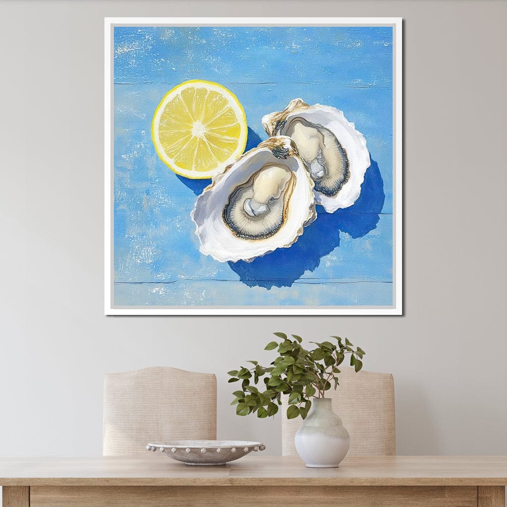 Seaside Citrus Oysters Delight Canvas Wall Art