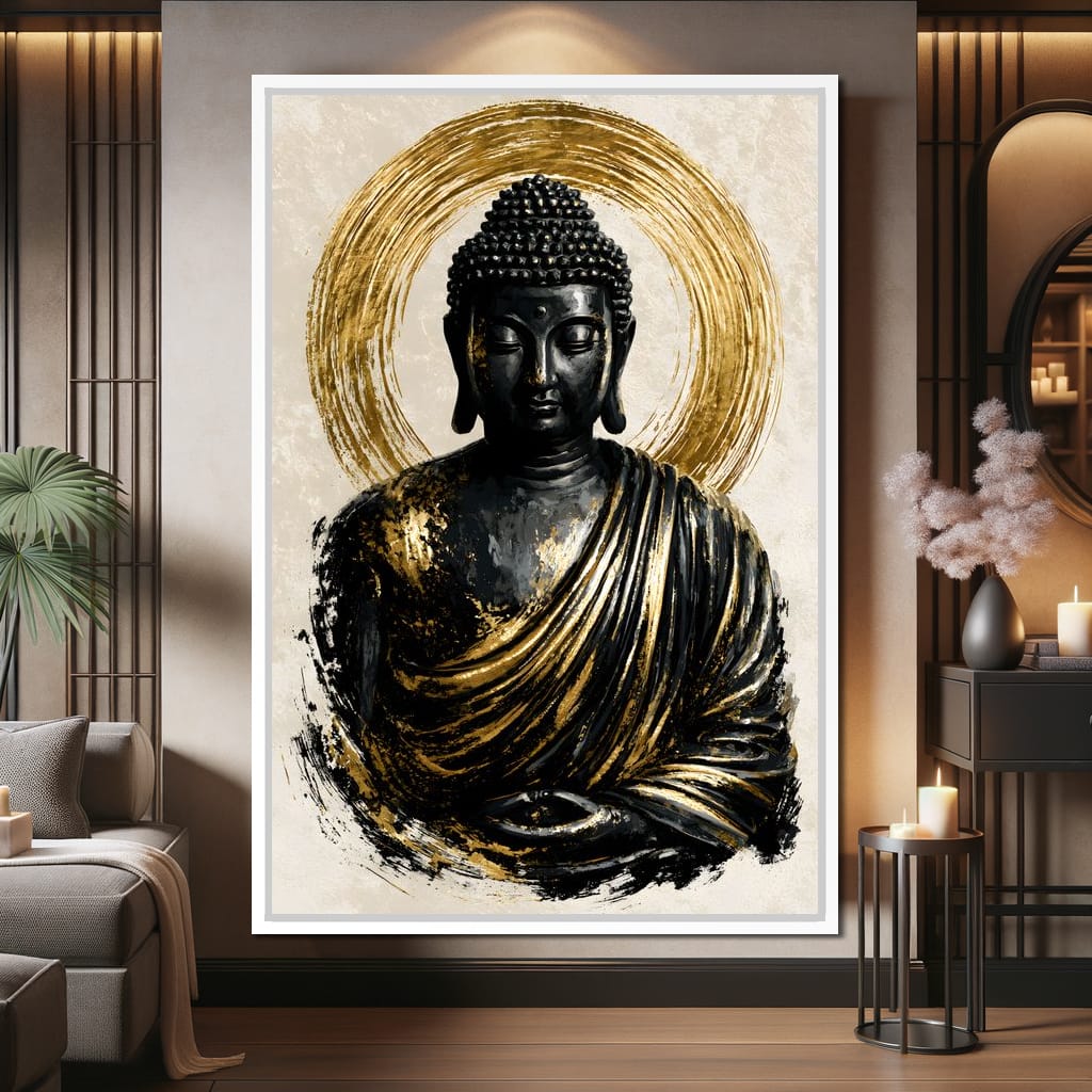 Silent Radiance of the Gilded Soul Canvas Wall Art