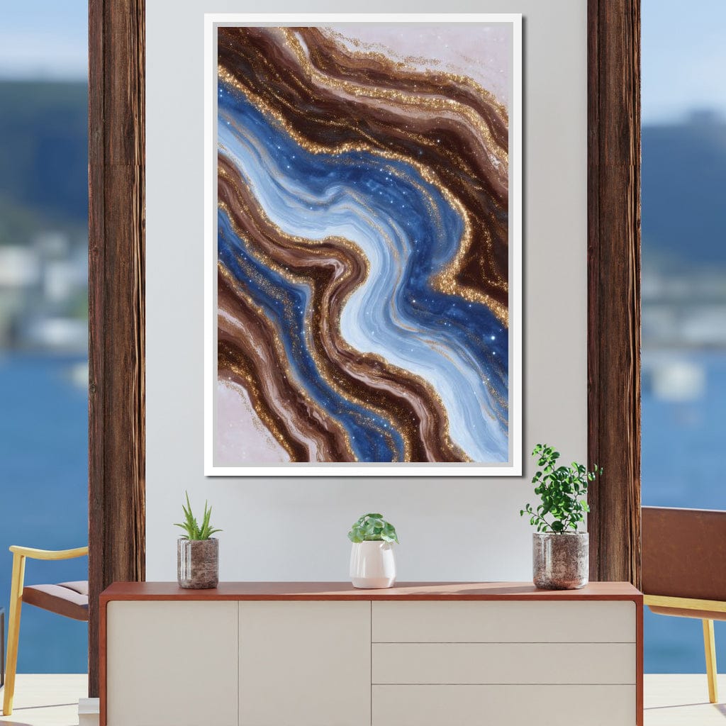 Golden River Geode Swirl Canvas Wall Art