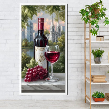 Wine Reflections Cityscape Elegance Canvas Wall Art