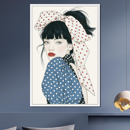 Polka Dot Afternoon Glance Canvas Wall Art