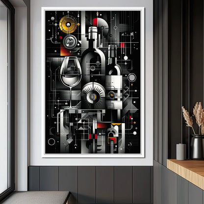 Mechanical Wine Mosaic Canvas Wall Art