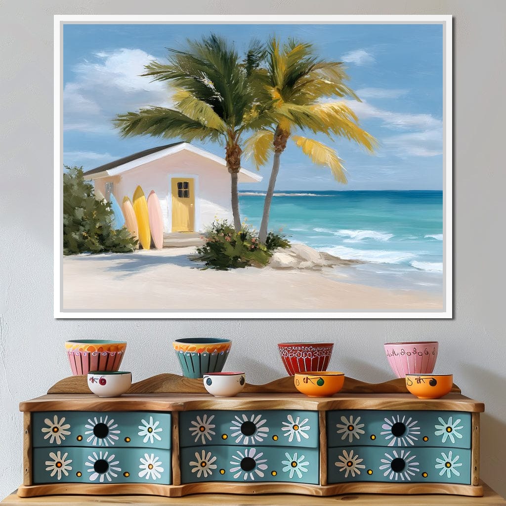 Tropical Breeze Shack Escape Canvas Wall Art
