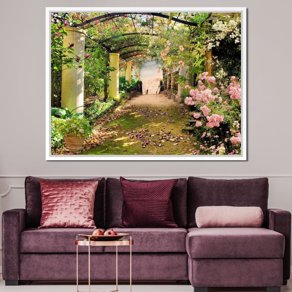 Floral Walkway Canvas Wall Art