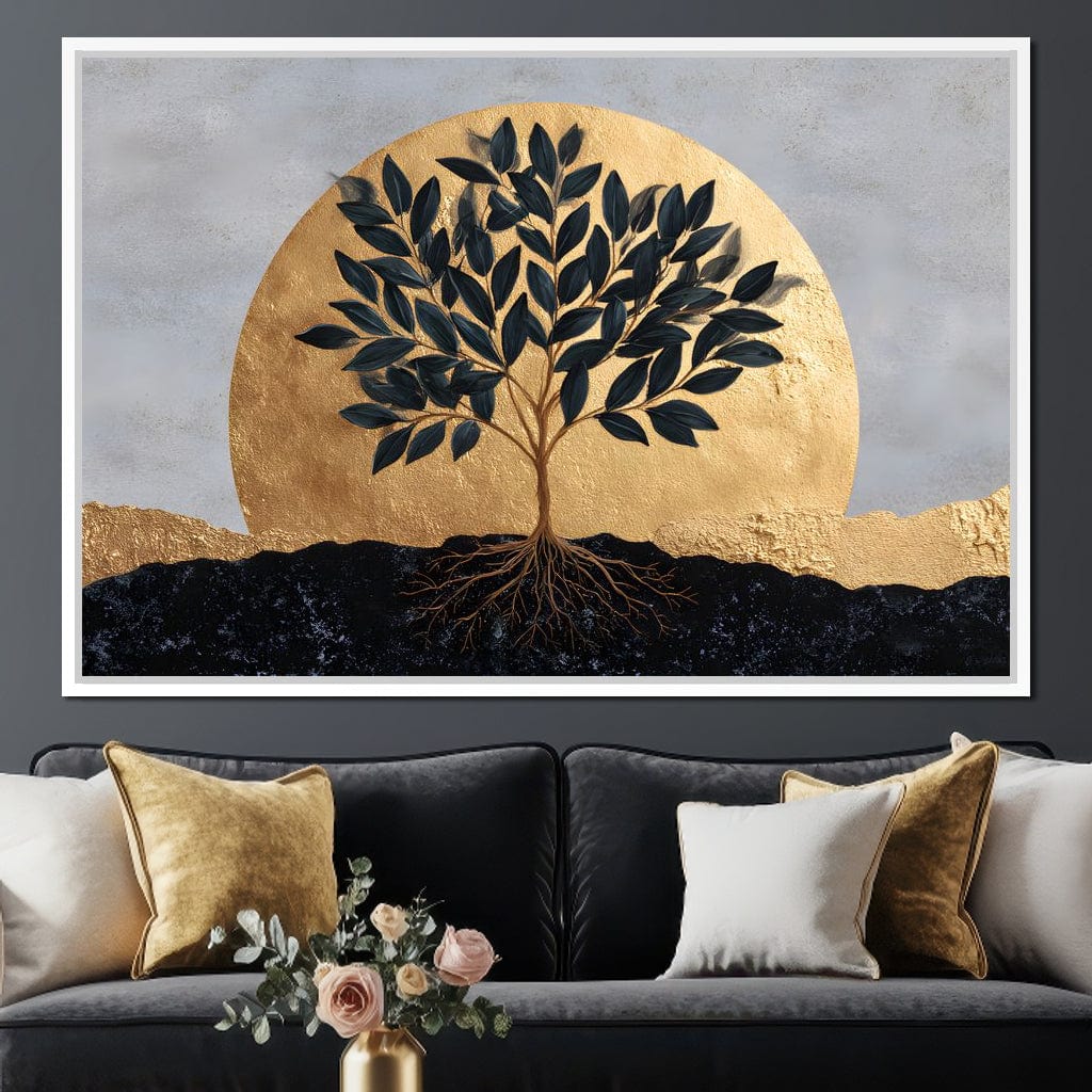 Golden Tree of Tranquility Canvas Wall Art