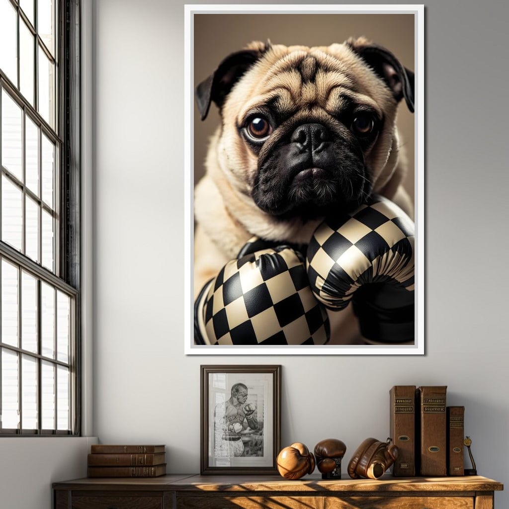 Pug Pugilist Canvas Wall Art